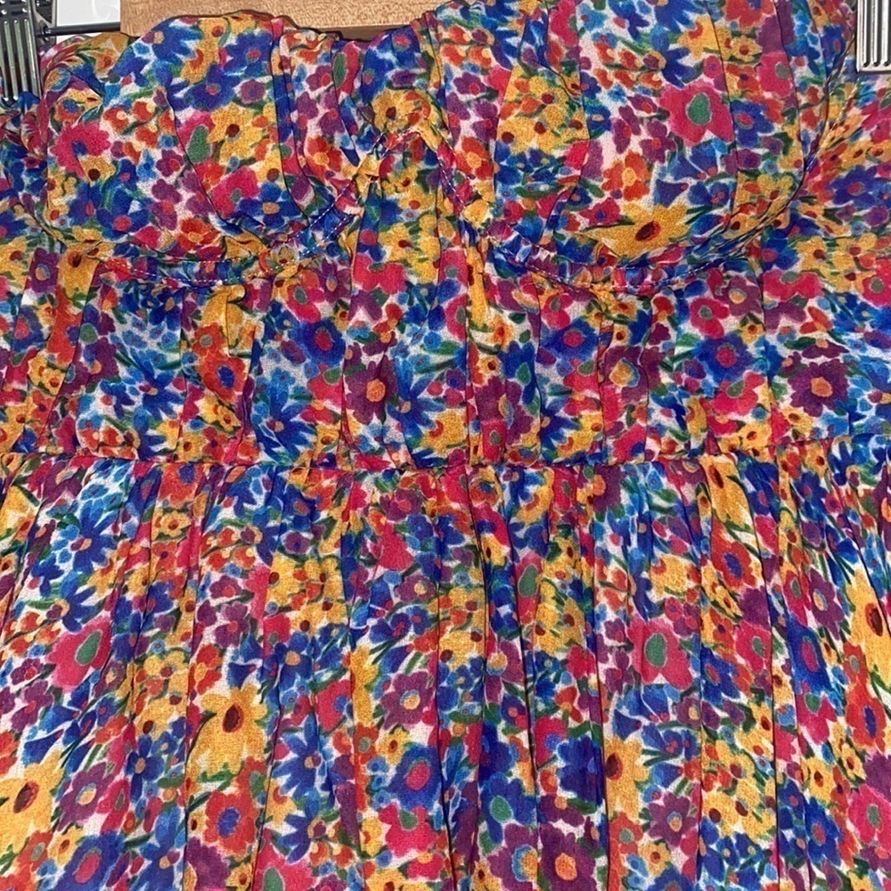 For Love and Lemons Sasha Bright Confetti Floral Strapless Mini Dress - Picture 7 of 12